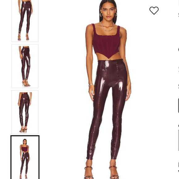 100. NWT Spanx Faux Patent Leather Leggings Size S - Picture 1 of 13